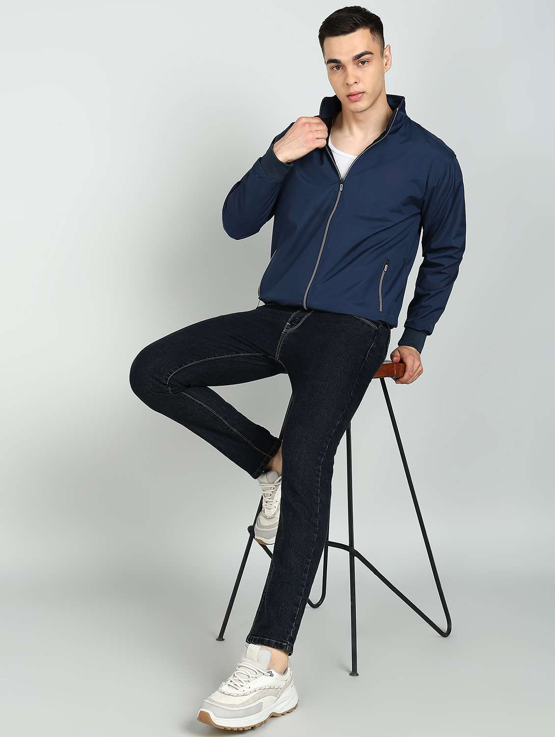 Men Solid Long Sleeves Bomber Jacket - 22609567 -  Standard Image - 5