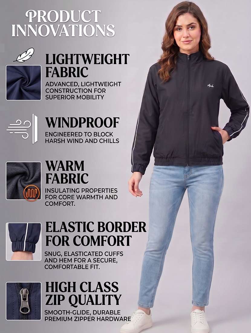 women tapered long sleeves windcheater jacket - 22609568 -  Standard Image - 5