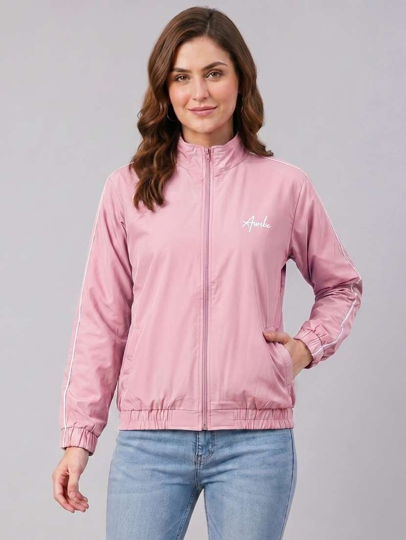 women tapered long sleeves windcheater jacket