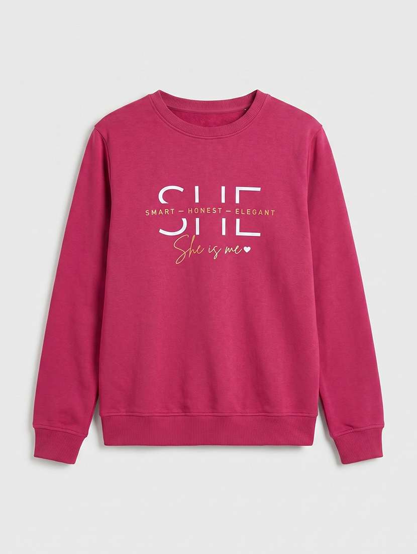 women printedl ong sleeves regular fit sweatshirt - 22610069 -  Standard Image - 5