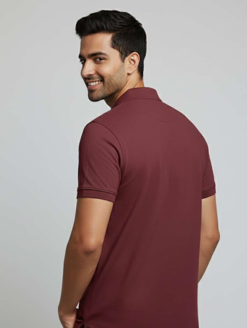 men solid short sleeves polo t-shirt - 22610072 -  Standard Image - 3