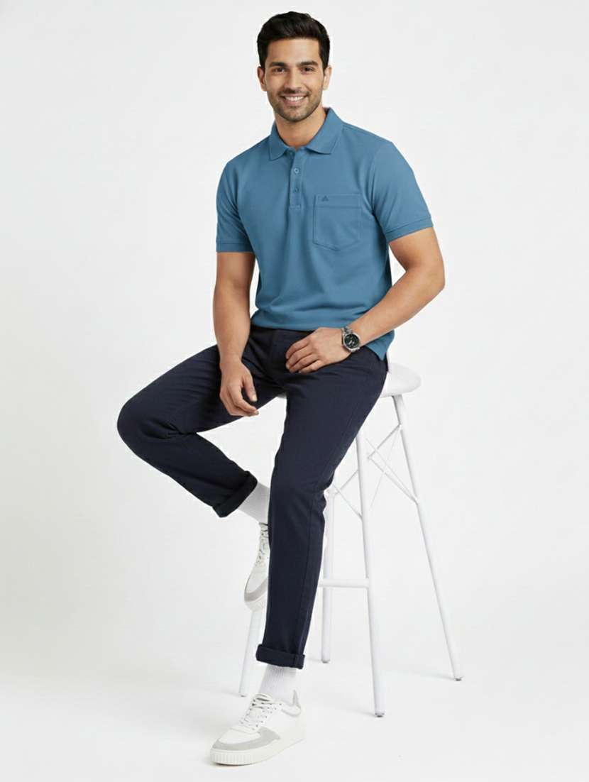 men solid short sleeves polo t-shirt - 22610073 -  Standard Image - 5