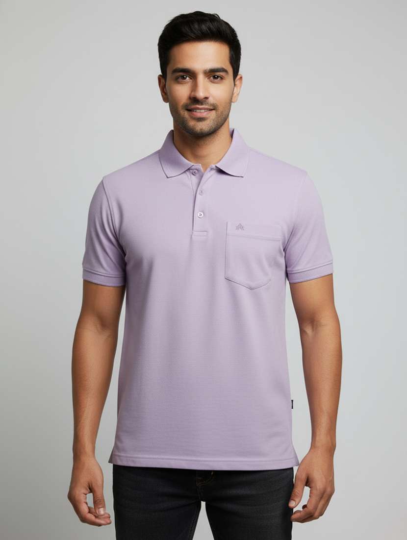 men solid short sleeves polo t-shirt