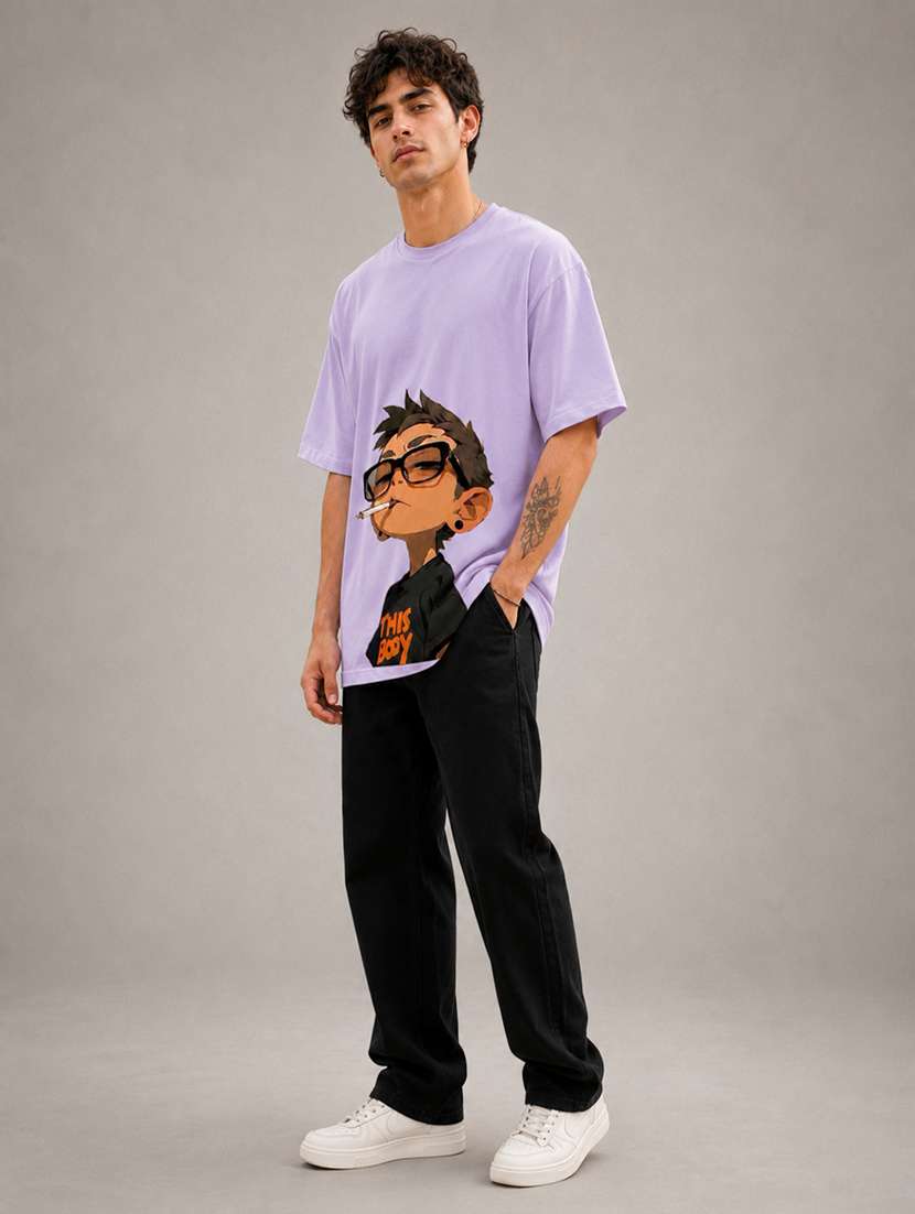 Men Printed Short Sleeves Oversized T-shirt - 22610078 -  Standard Image - 5