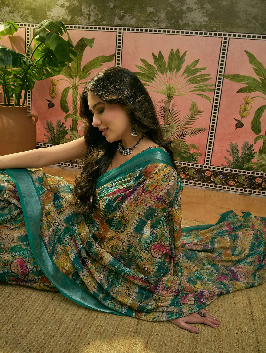 women printed casual wear saree with blouse - 22610108 -  Standard Image - 5