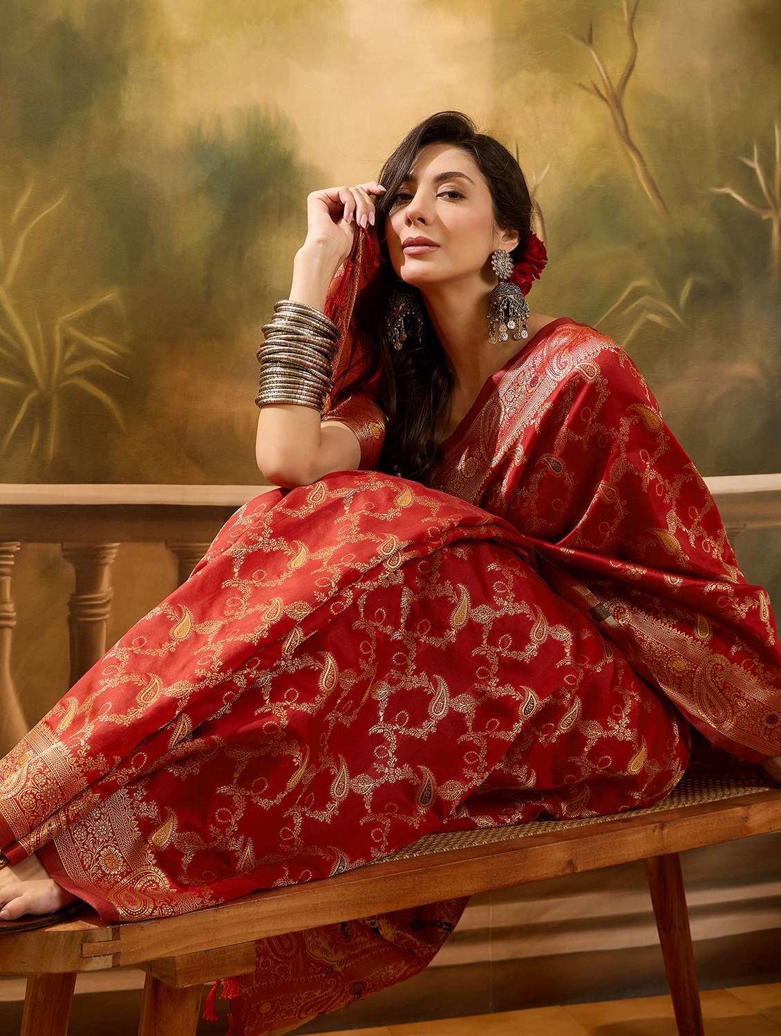 women self design banarasi saree with blouse - 22610161 -  Standard Image - 5