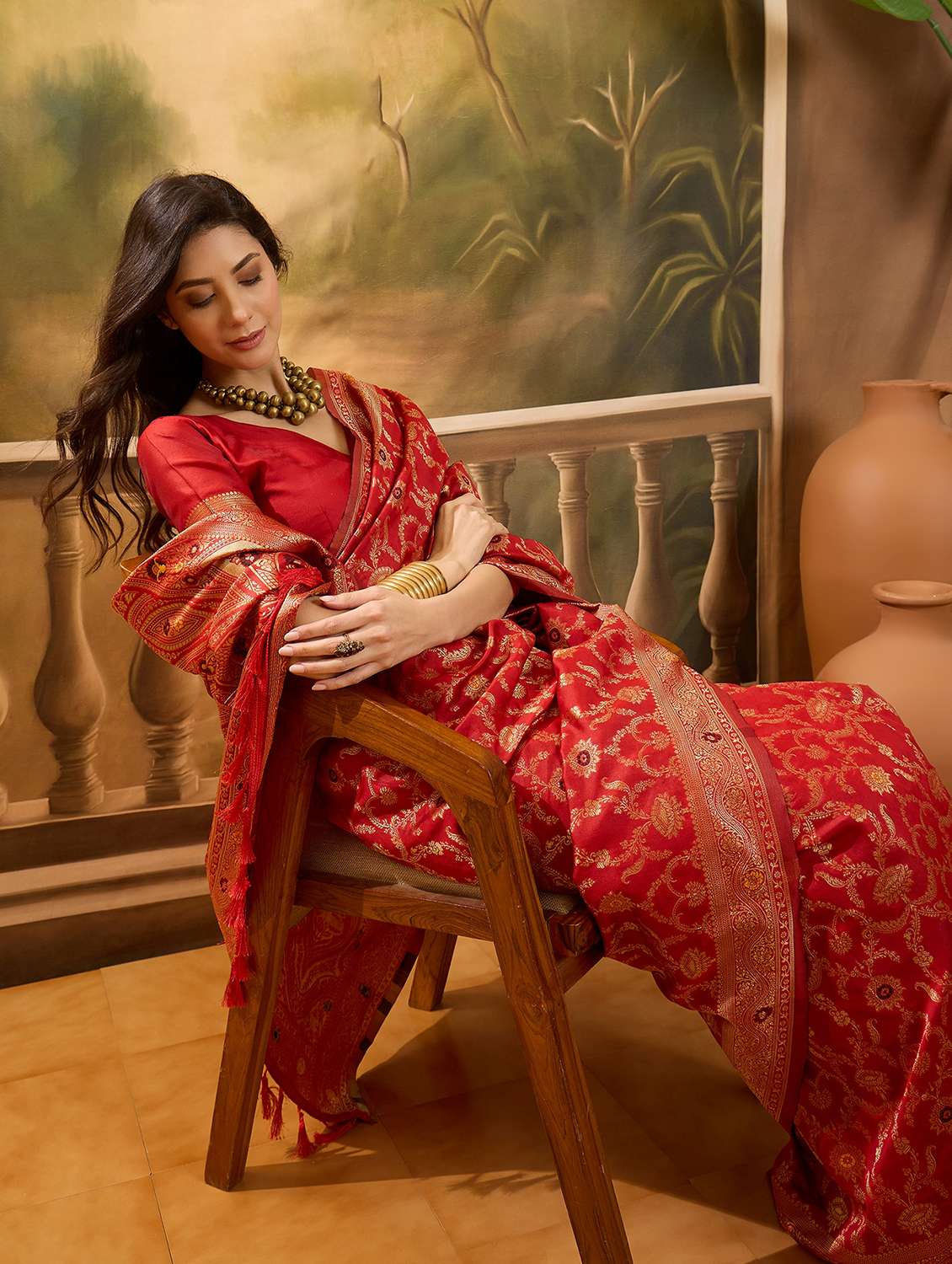 women self design banarasi saree with blouse - 22610167 -  Standard Image - 5