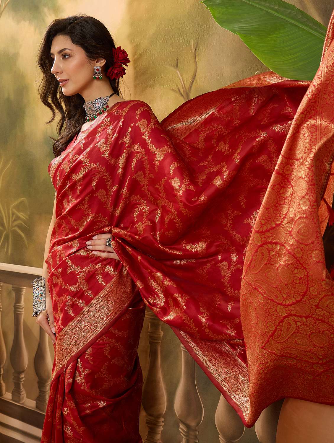 women self design banarasi saree with blouse - 22610198 -  Standard Image - 5
