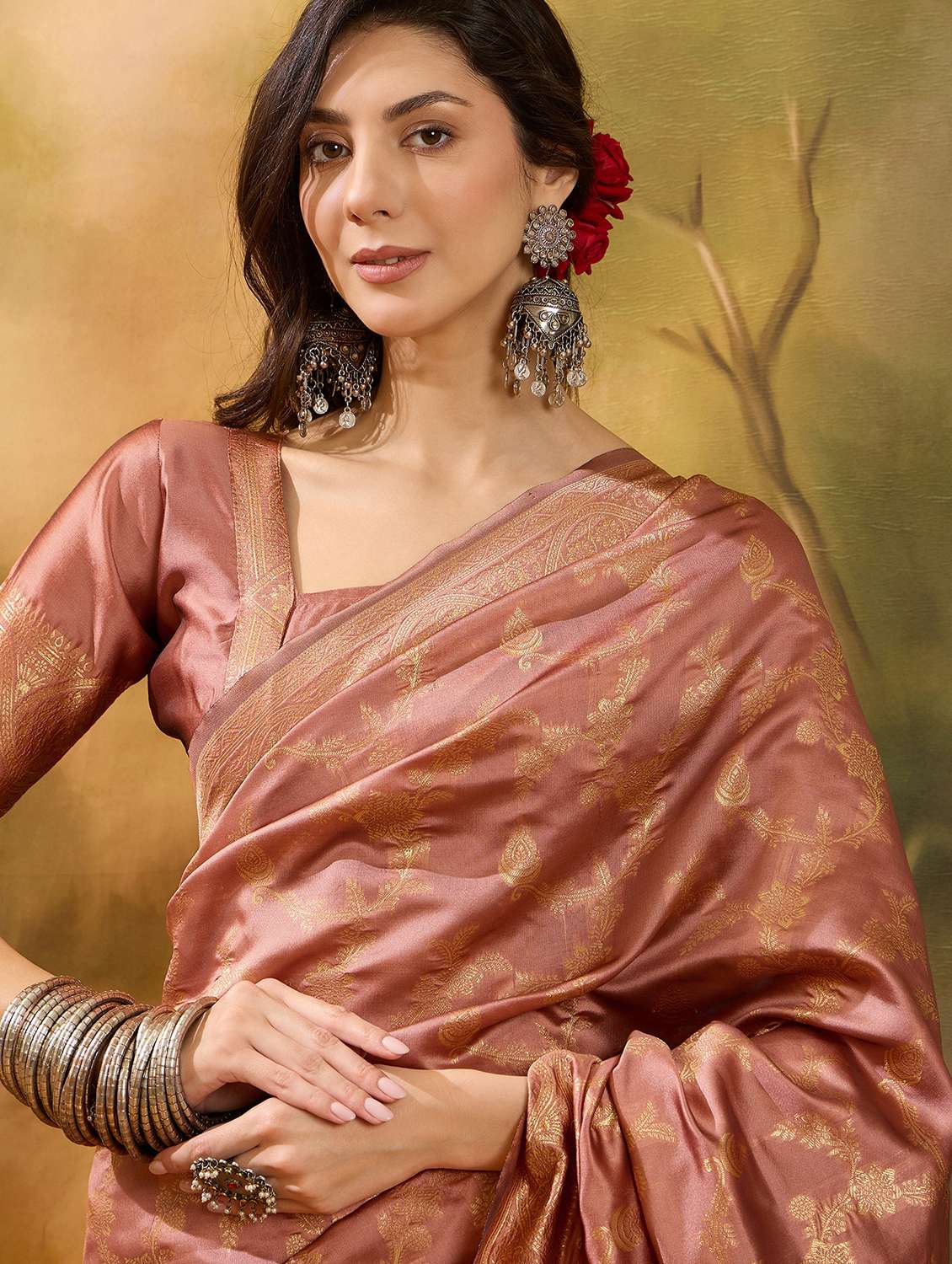 women self design banarasi saree with blouse - 22610212 -  Standard Image - 5