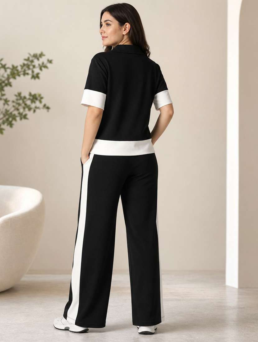 women colourblocked short sleeves top and trouser co-ord set  - 22610217 -  Standard Image - 3