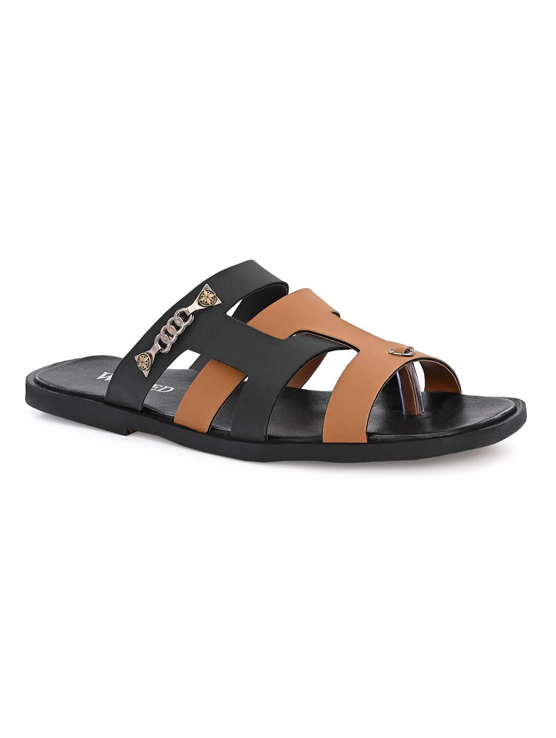 men colourblocked toe separator sandal