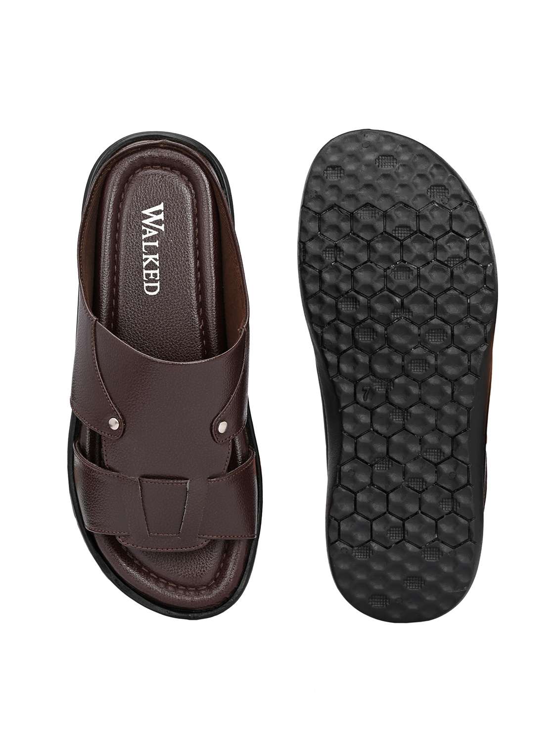 Men Solid Slip On Sandal - 22610515 -  Standard Image - 5