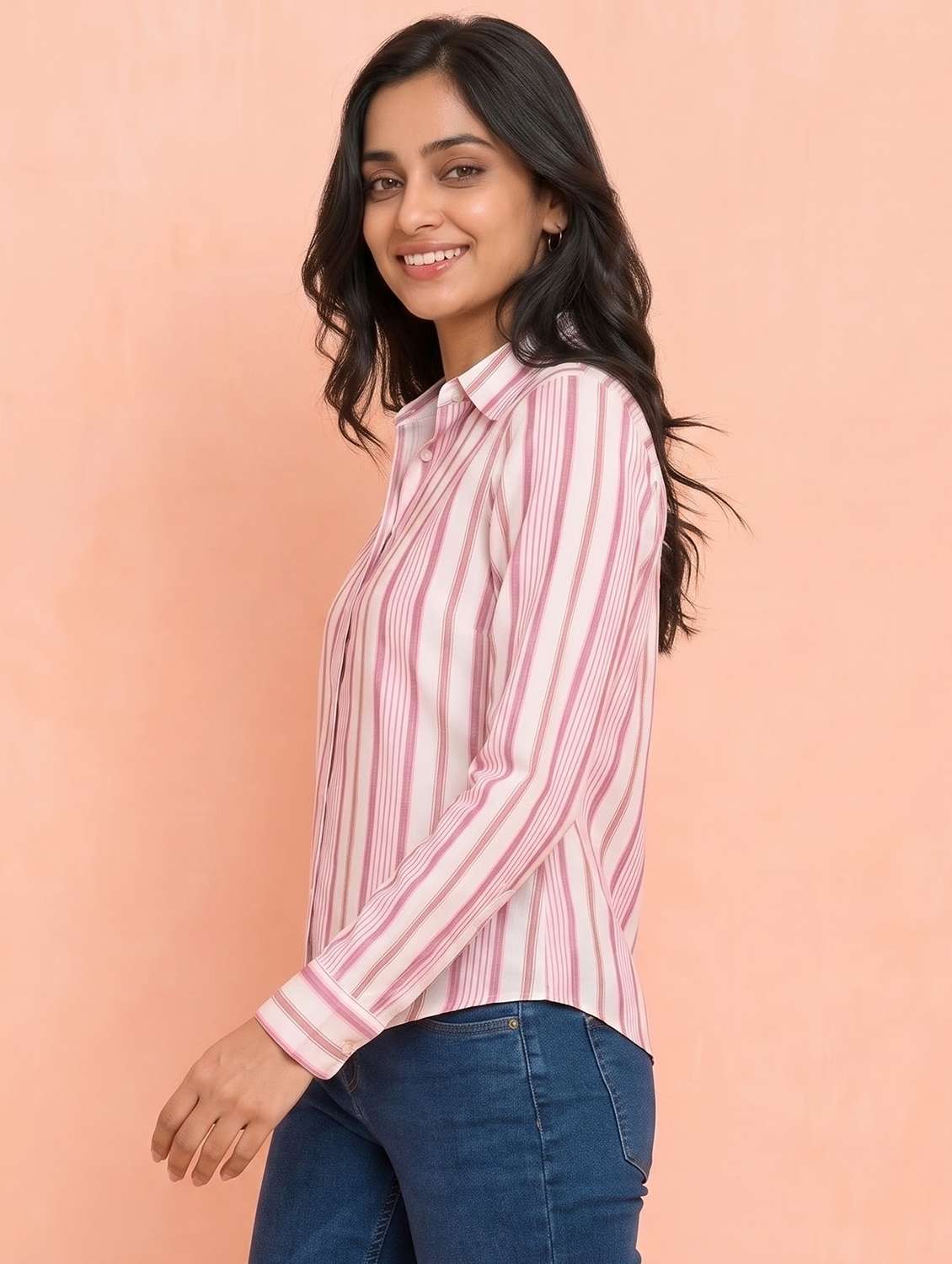 Women Striped Long Sleeves Regular Shirt - 22610650 -  Standard Image - 3