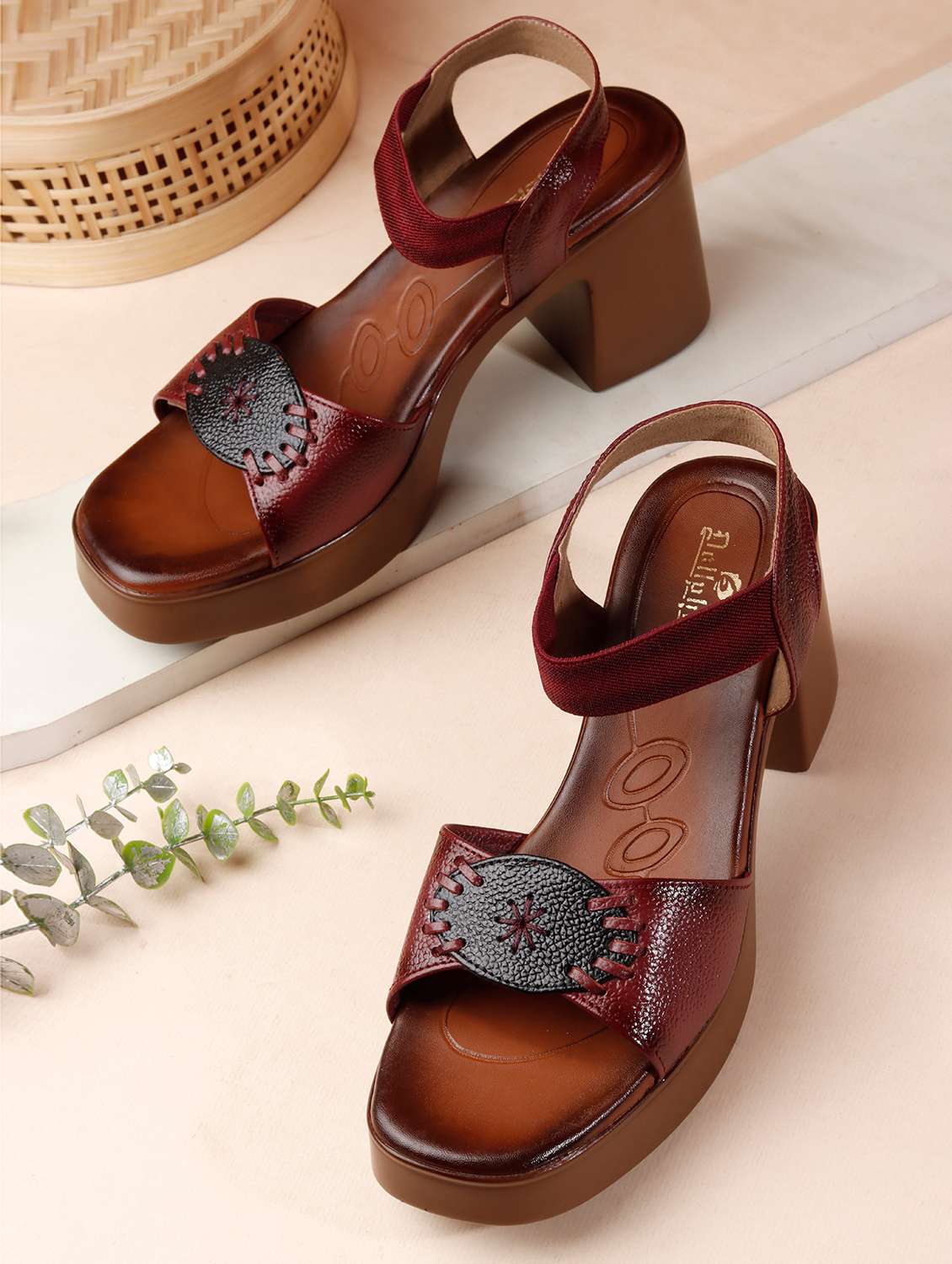 women textured ankle strap sandal