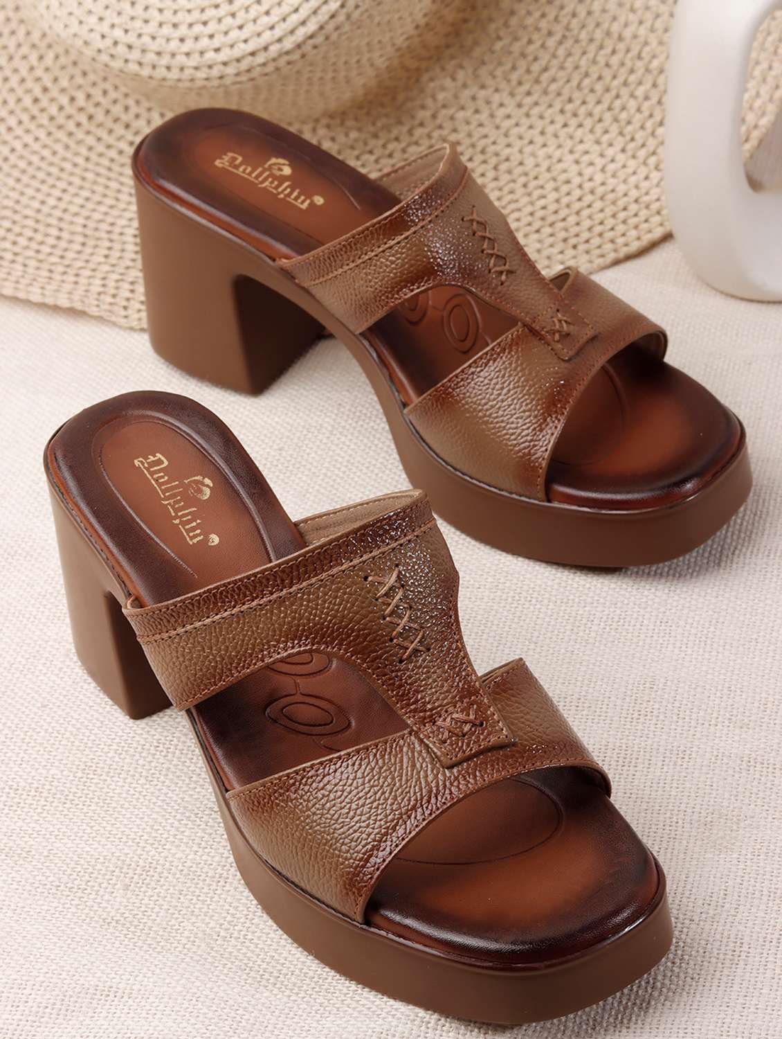 women textured slip on sandal