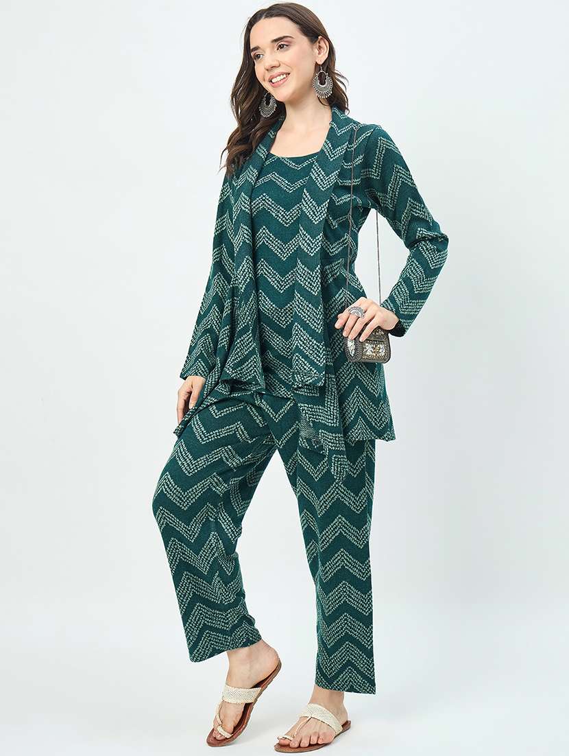 women self design long sleeves ethnic co-ord set - 22610702 -  Standard Image - 3