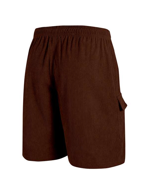 Men Textured Mid Rise Regular Fit Cargo Shorts - 22610726 -  Standard Image - 5