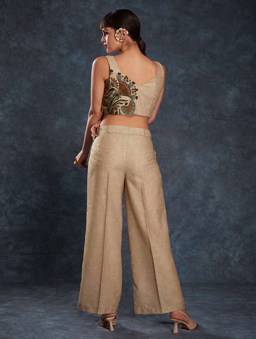 women printed sleeveless top and trouser co-ord set - 22610749 -  Standard Image - 3