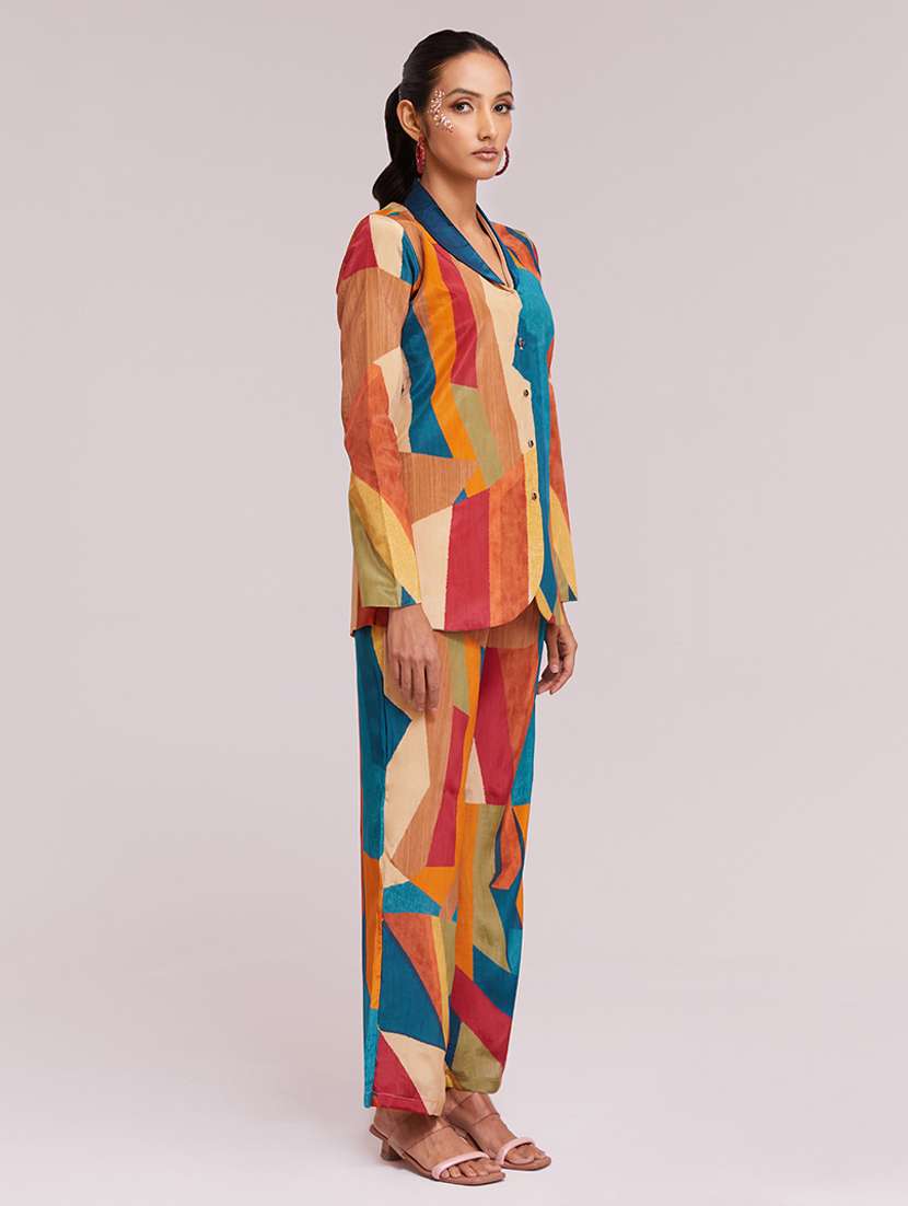 Women Printed Long Sleeves Shirt And Trouser Co-ord Set - 22610757 -  Standard Image - 3