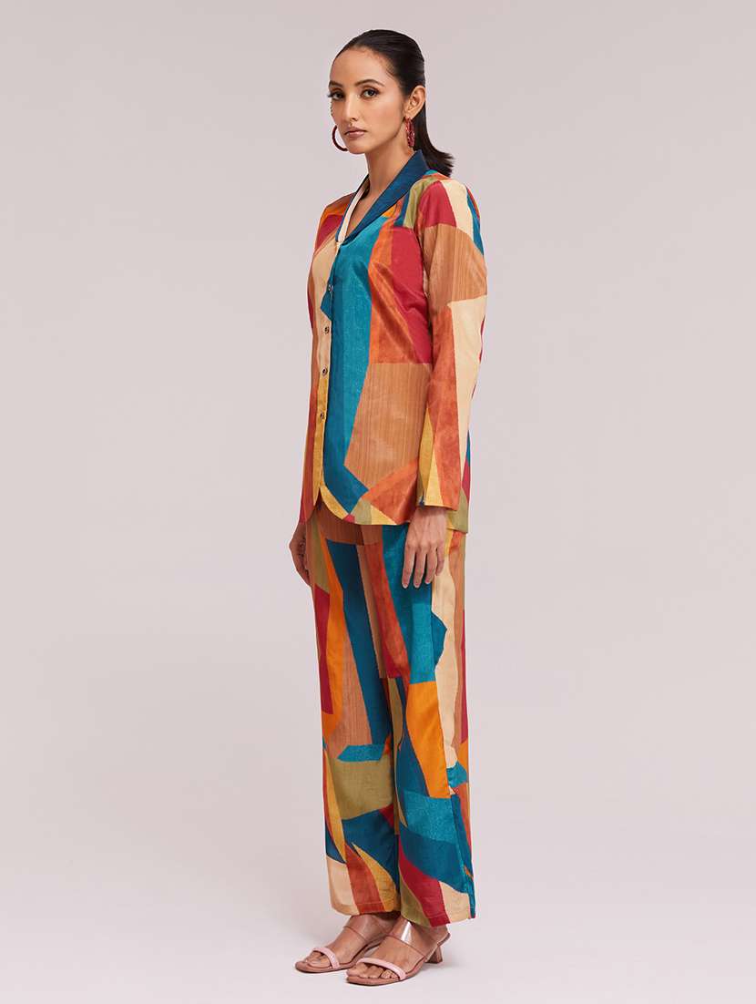 Women Printed Long Sleeves Shirt And Trouser Co-ord Set - 22610757 -  Standard Image - 5