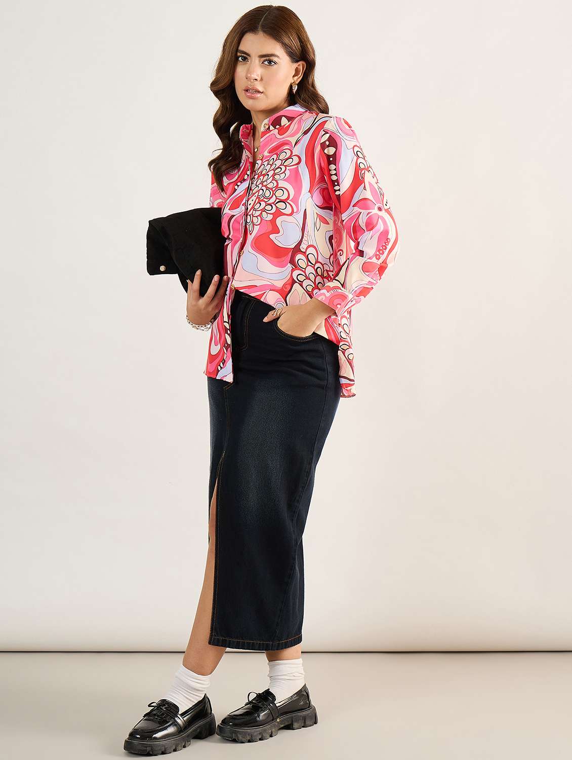 women printed long sleeves regular shirt - 22610797 -  Standard Image - 5