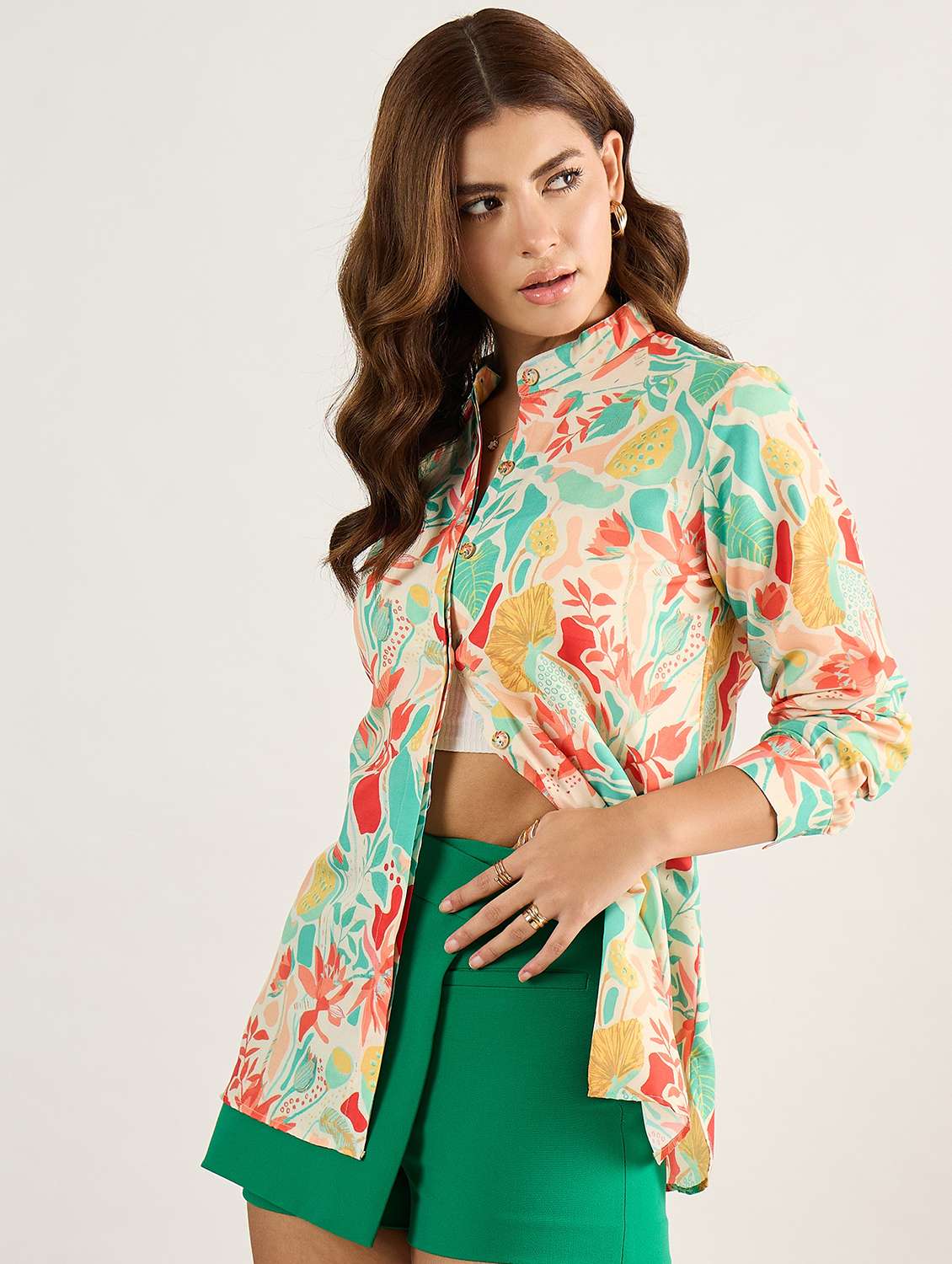 women printed long sleeves regular shirt - 22610804 -  Standard Image - 3