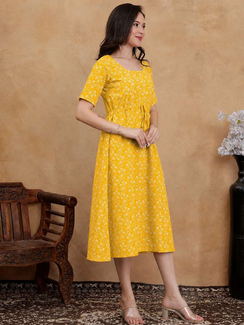 Women Printed Short Sleeves A-line Dress - 22610826 -  Standard Image - 3