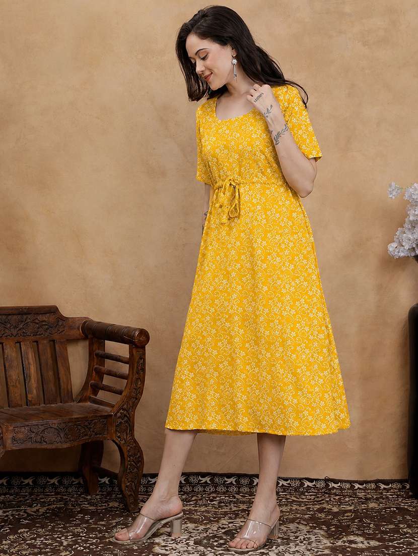 Women Printed Short Sleeves A-line Dress - 22610826 -  Standard Image - 5