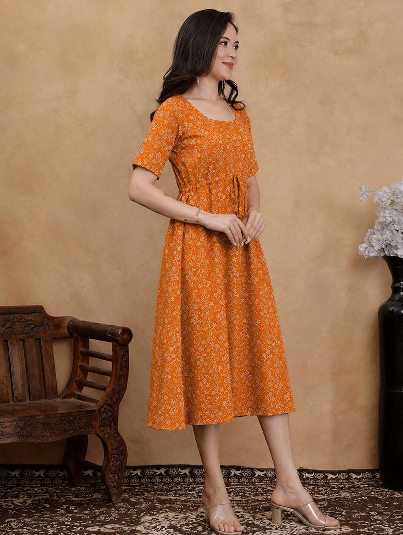 Women Printed Short Sleeves A-line Dress - 22610830 -  Standard Image - 3