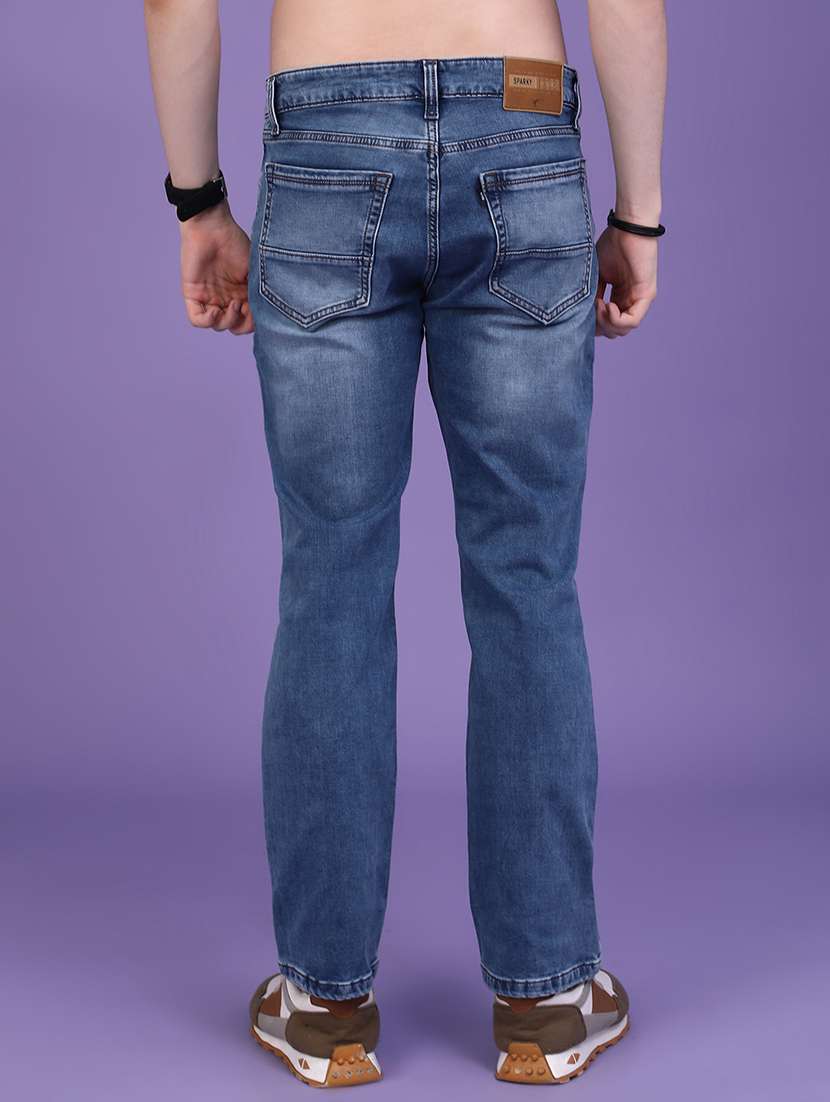 Men Washed Mid Rise Full Length Straight Jeans - 22613299 -  Standard Image - 3