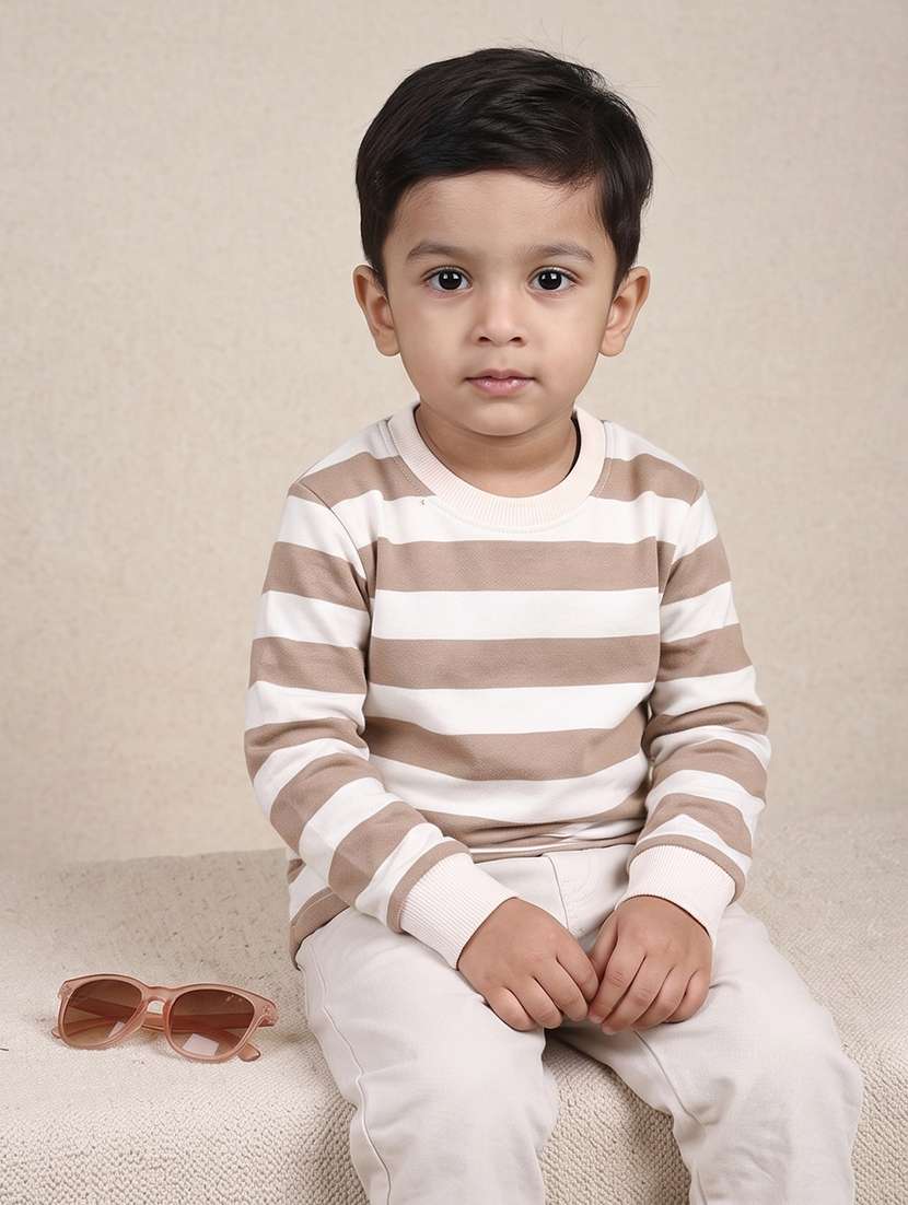 boys striped long sleeves regular fit t-shirt