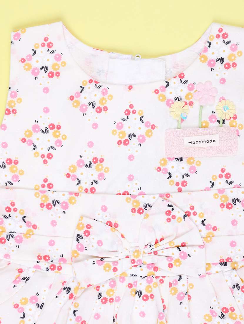 Girls Printed Round Neck Frock - 22614068 -  Standard Image - 3