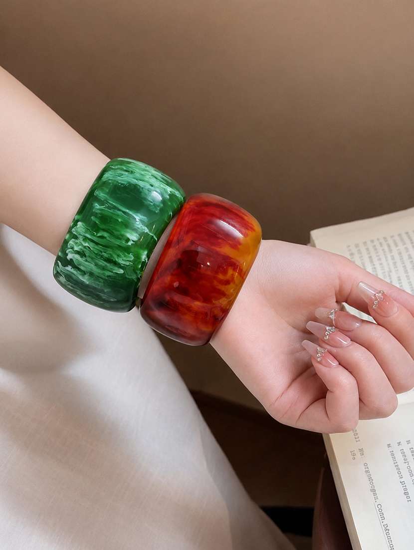 women set of 2 marbled resin bangles - 22614919 -  Standard Image - 5