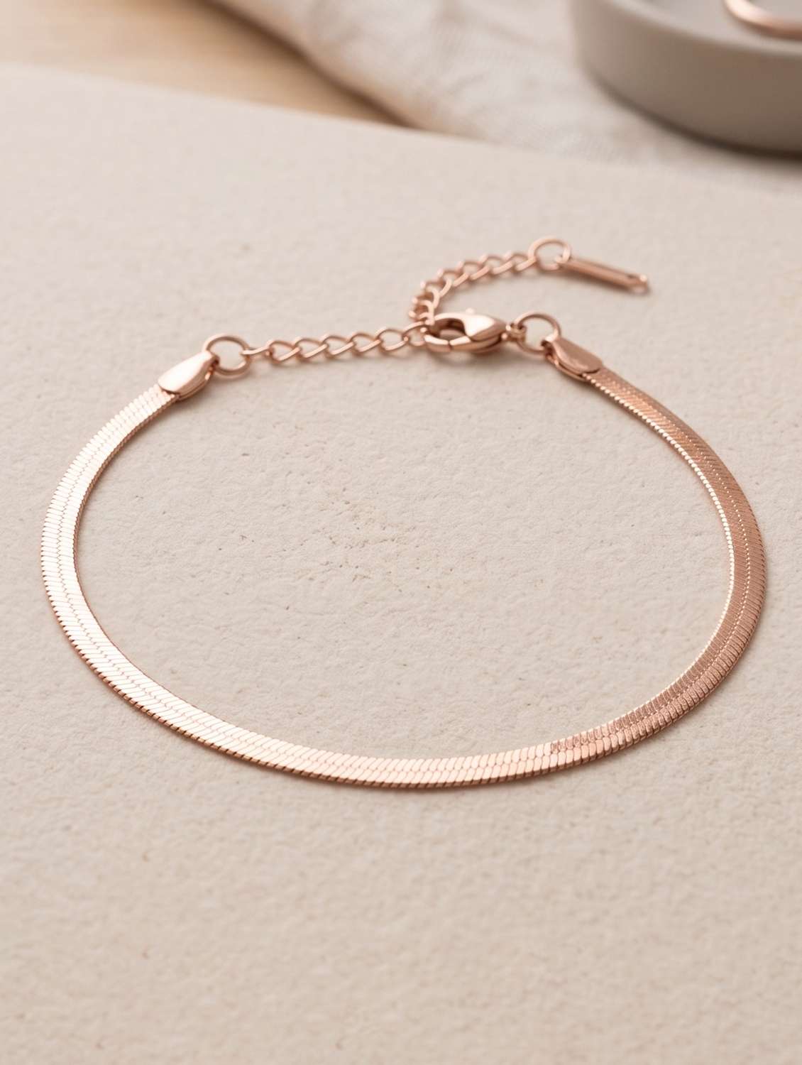 women pure copper thin sleek snake chain bracelet
