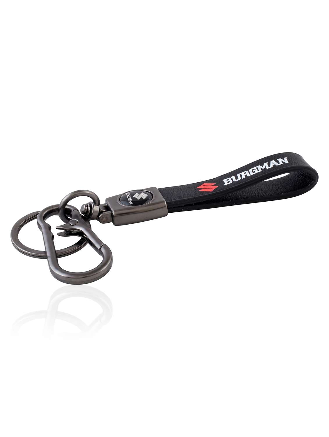 black silicone loupe shape bike keychain with red suzuki logo - 22614987 -  Standard Image - 3