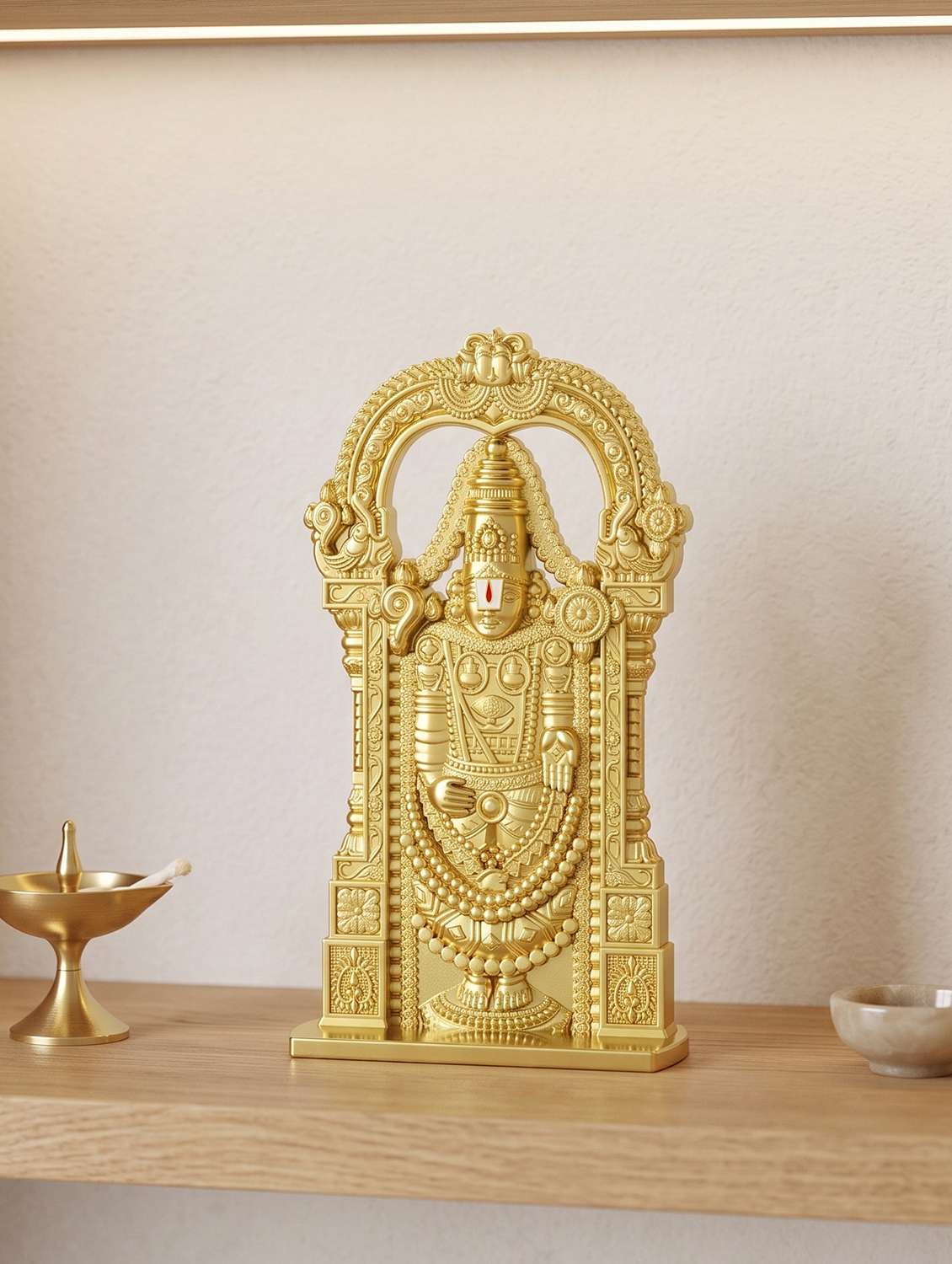 brass gold tirupati balaji stand idol