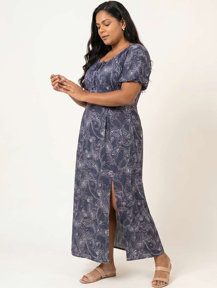 Women Printed Puff Sleeves A-line Dress - 22615068 -  Standard Image - 3