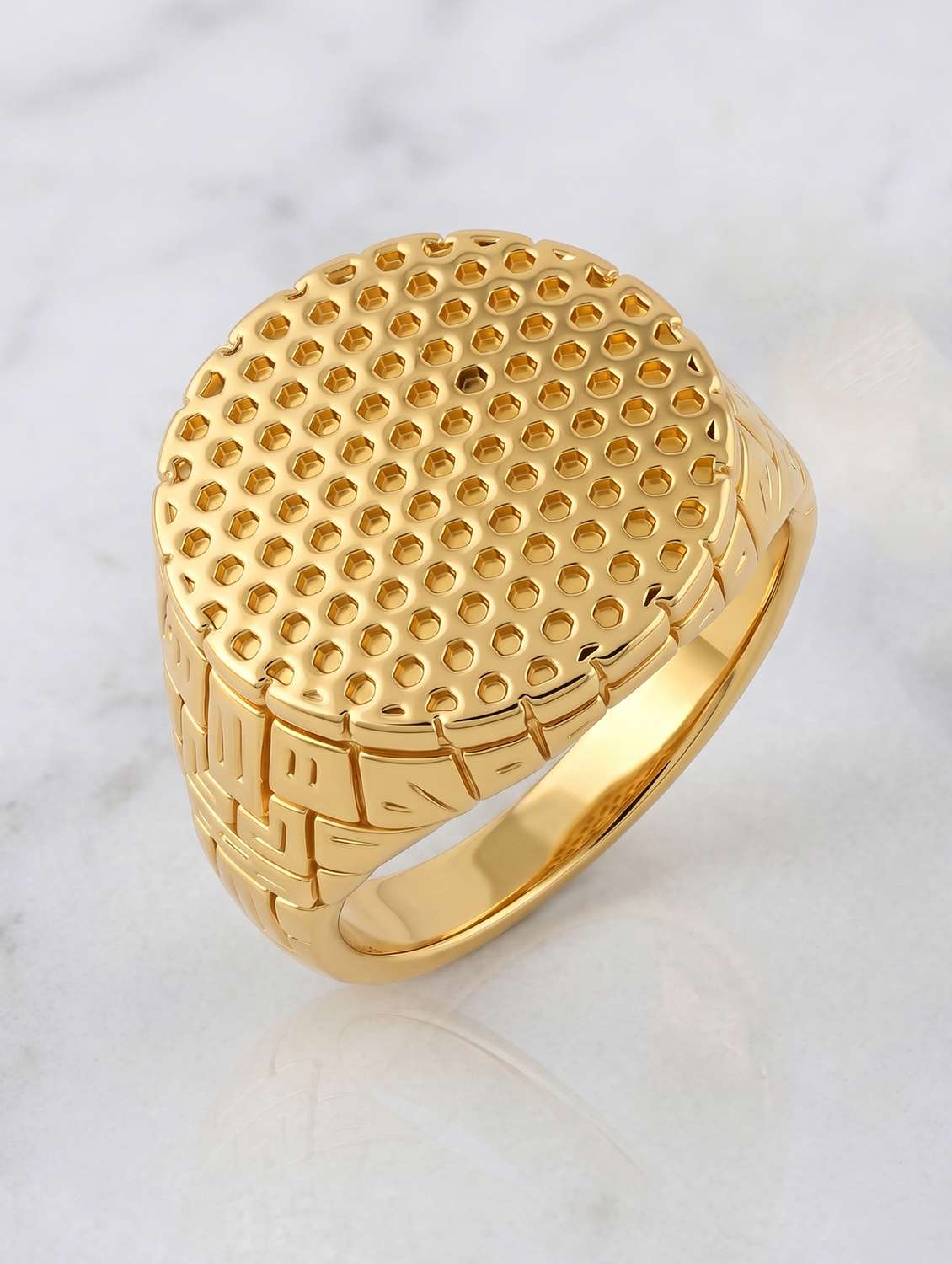 men brass micron gold pimpled finger ring