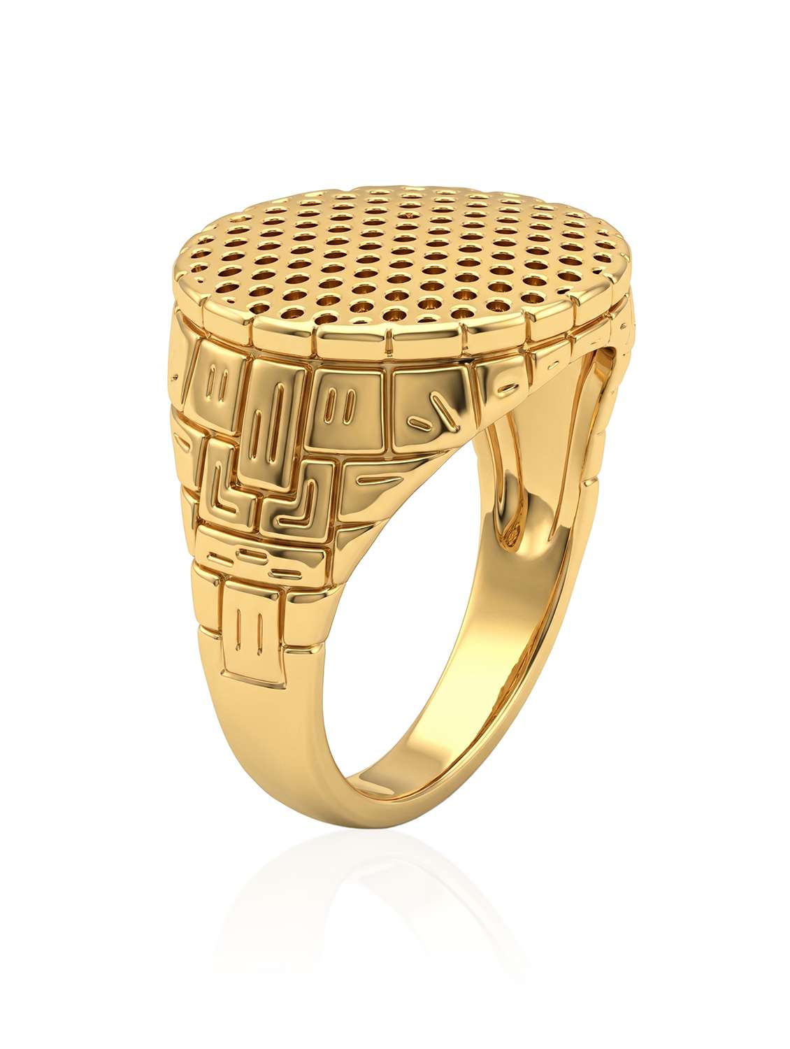men brass micron gold pimpled finger ring - 22615097 -  Standard Image - 3