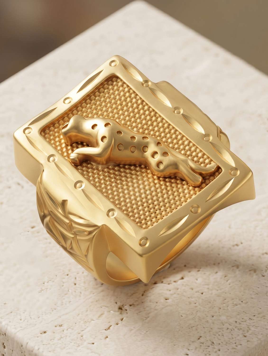 men finger ring gold brass metal with closed loop