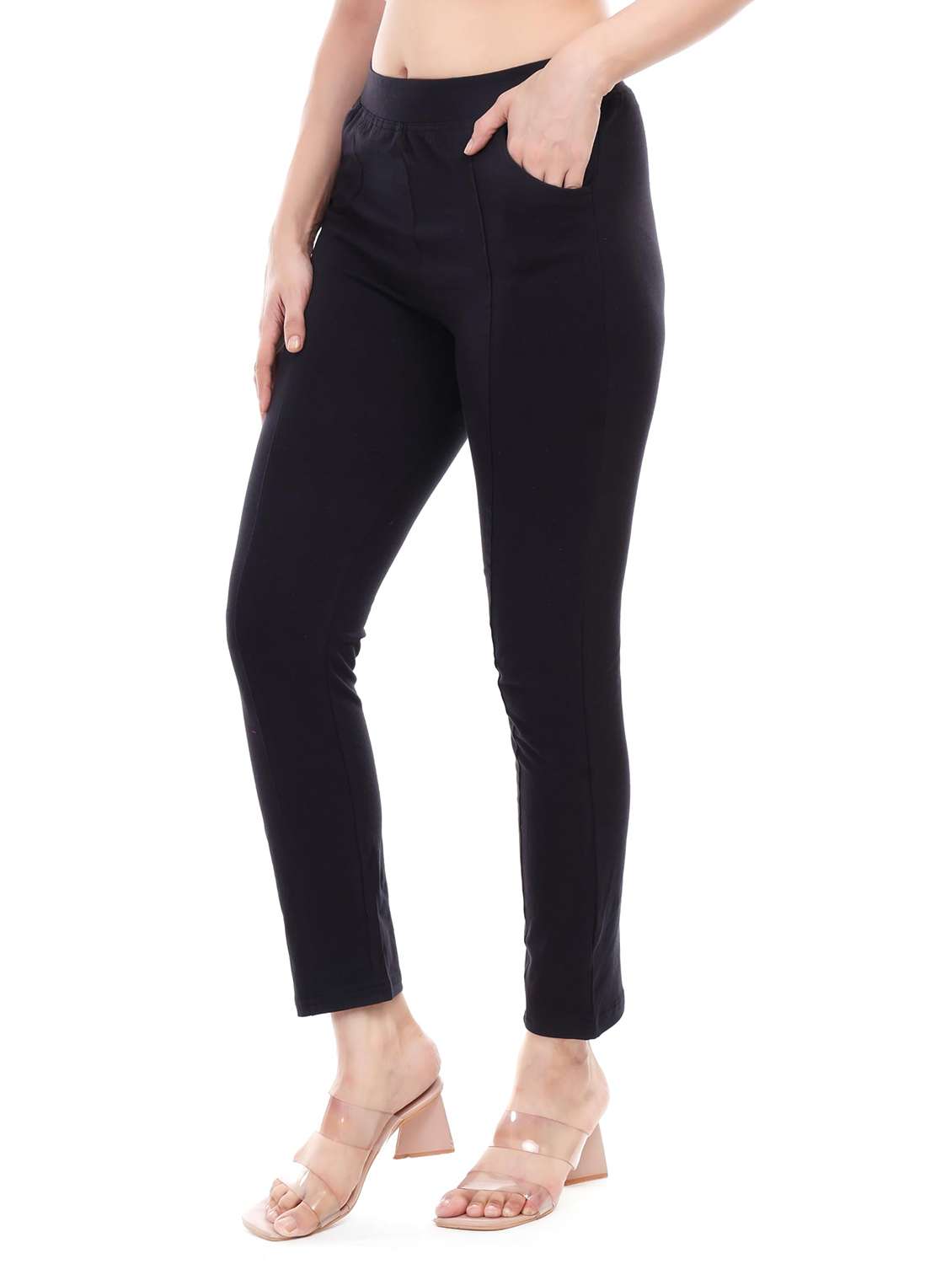 Women Solid Mid Rise Straight Pant - 22615169 -  Standard Image - 3