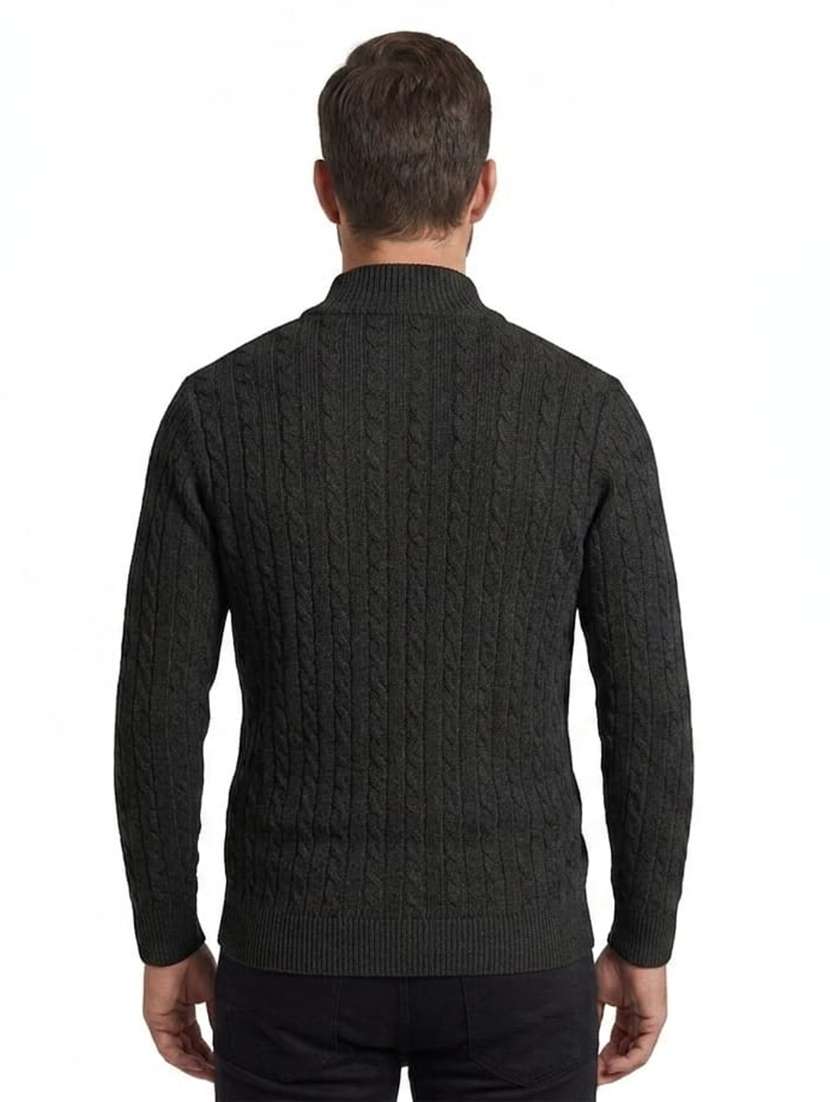 men self design stand collared pullover - 22615218 -  Standard Image - 3