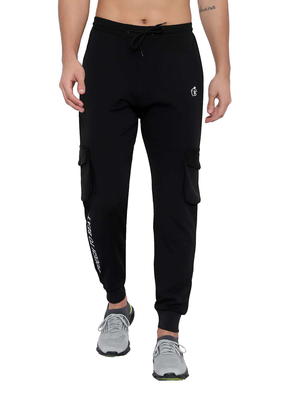 men typographic mid rise regular fit jogger