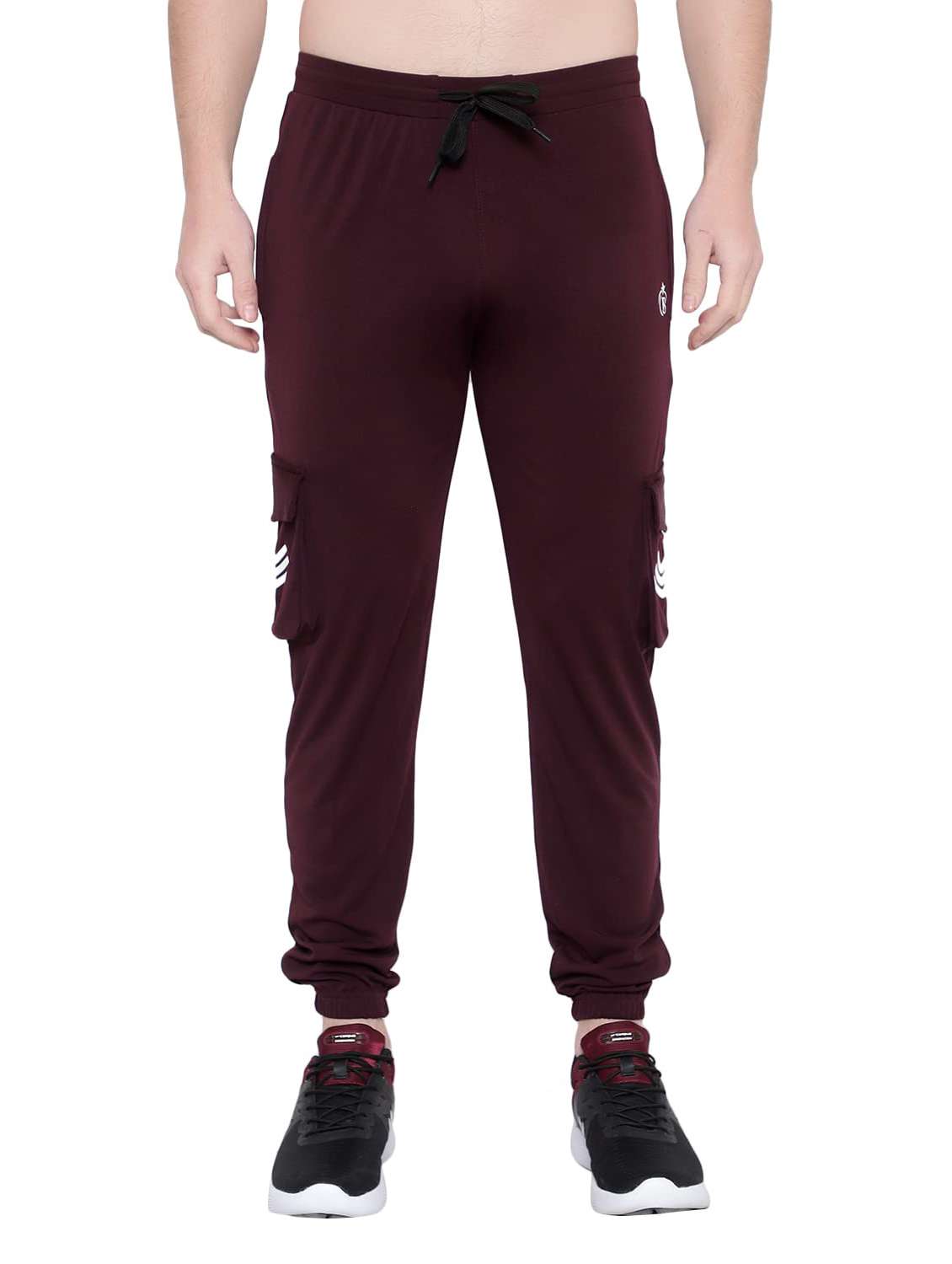 men solid mid rise regular fit jogger