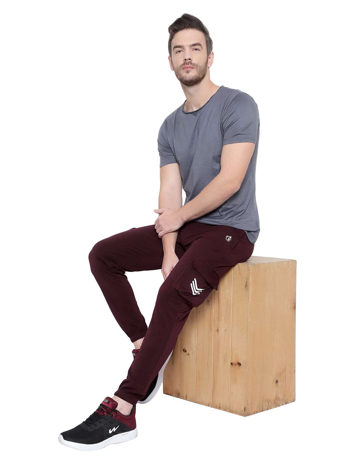 men solid mid rise regular fit jogger - 22615231 -  Standard Image - 5
