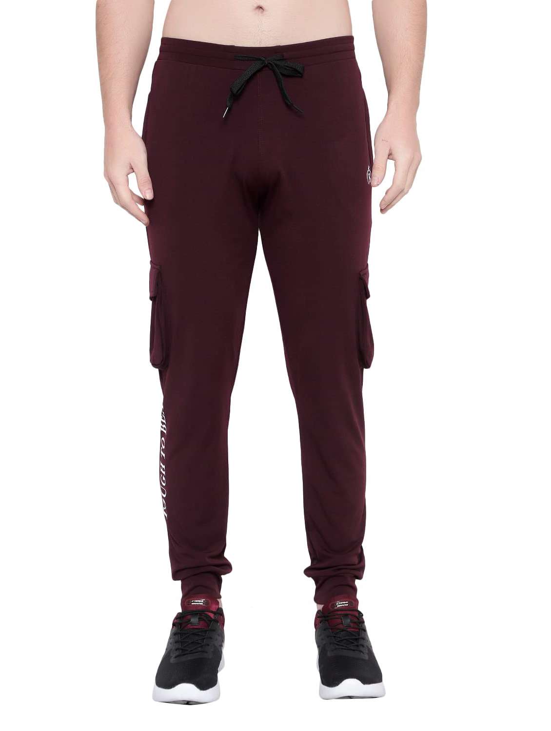 men solid mid rise regular fit jogger