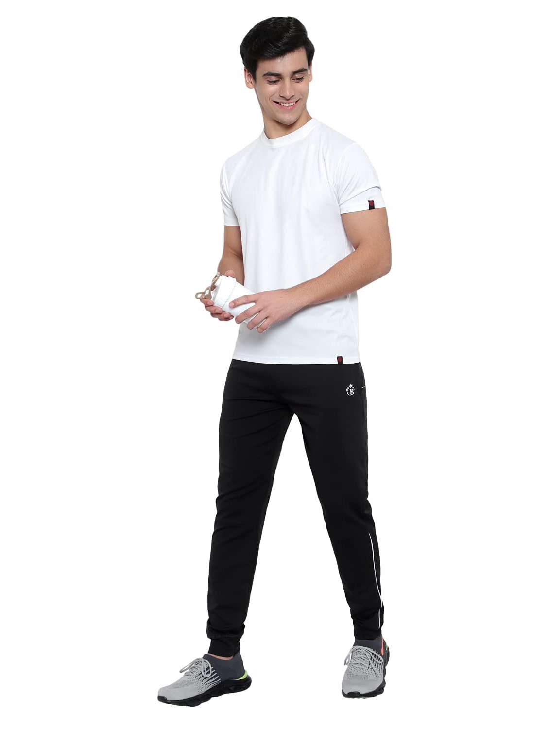 men typographic mid rise regular fit track pant - 22615250 -  Standard Image - 3