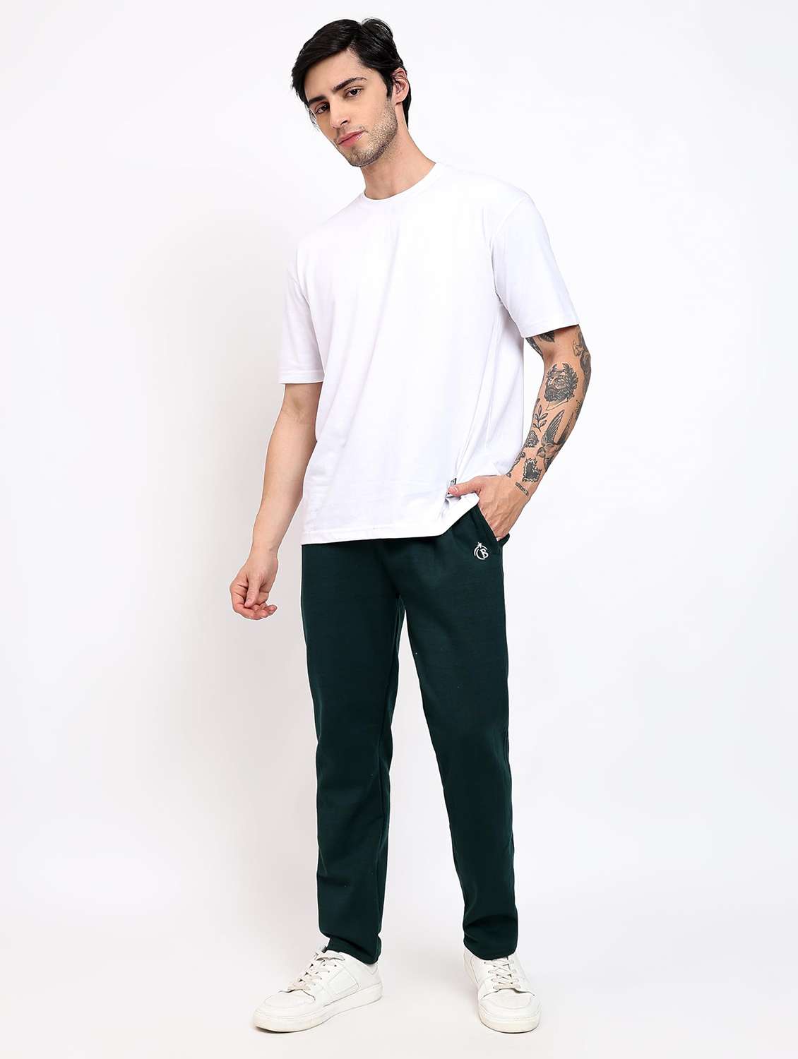 Men Solid Mid Rise Regular Fit Track Pant - 22615263 -  Standard Image - 3