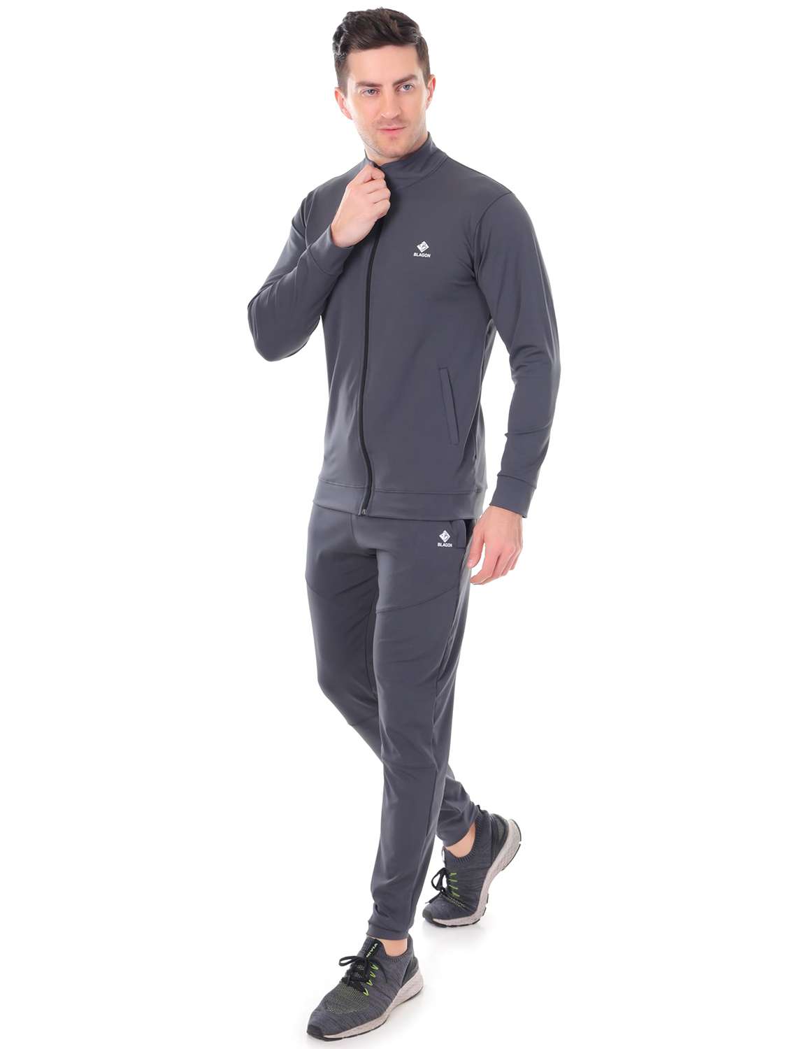 men solid long sleeves track suit - 22615387 -  Standard Image - 3