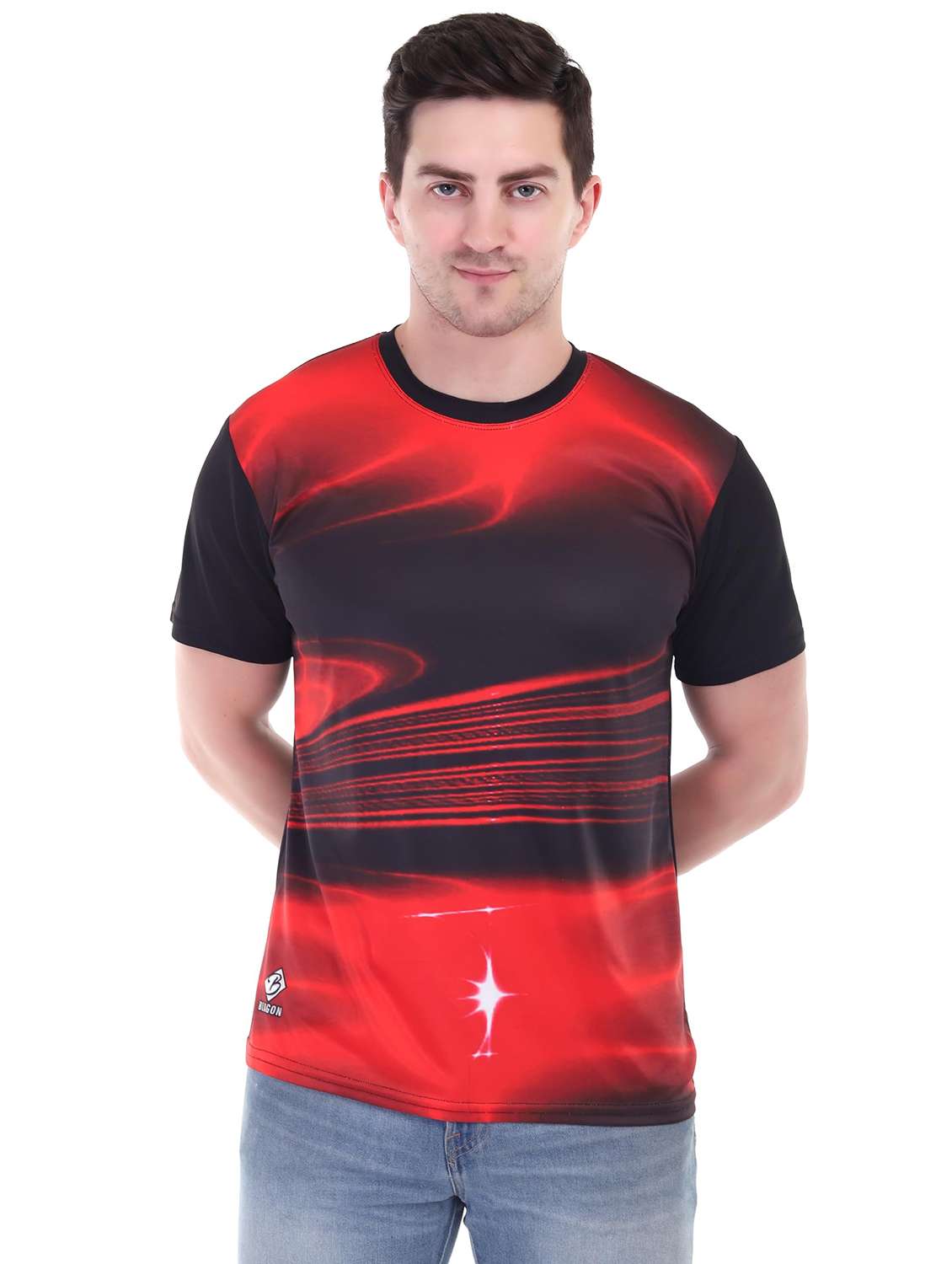 men printed short sleeves regular fit t-shirt